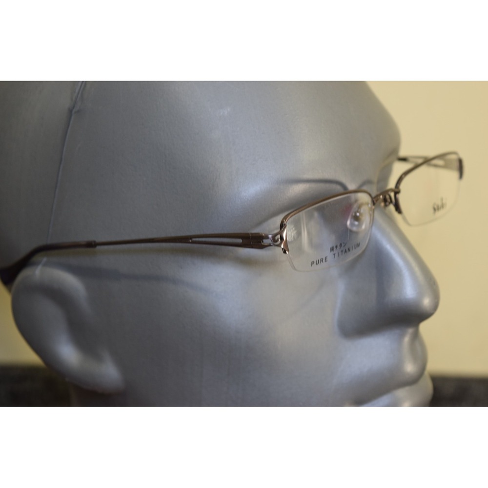 Suki Eyewear Half Rim Eyeglasses Titanium Japan Made Gunmetal Gray NEW